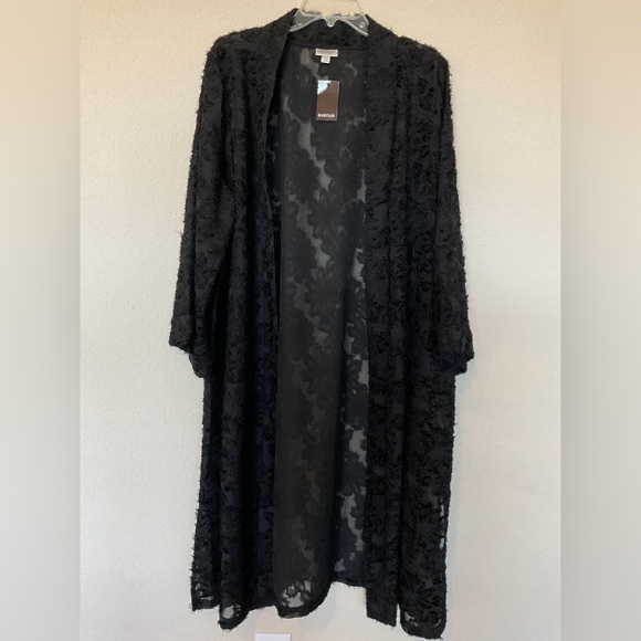 Avenue NWT Black Floral Burnout Kimono Robe or Duster Jacket 22-24 or Smaller! - Picture 12 of 16
